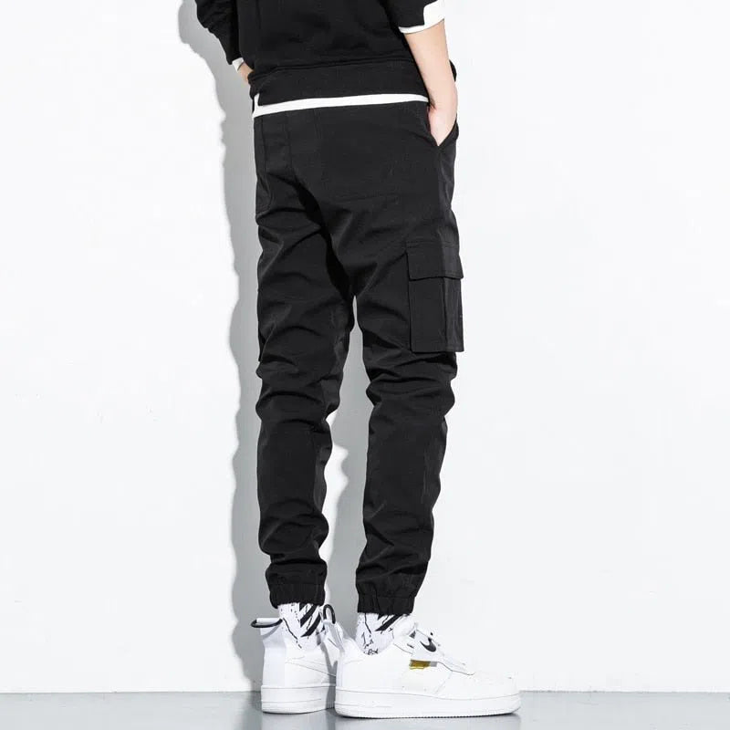 Men's Cotton Cargo Pants Drawstring Casual Jogging-Maas