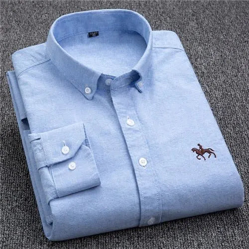 Men's Cotton Oxford Shirt Long Sleeve-Maas