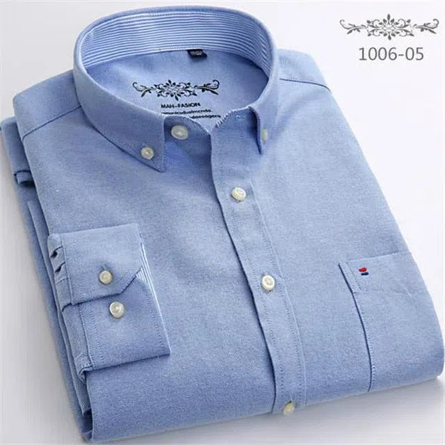 Men's Cotton Oxford Shirt Long Sleeve-Maas