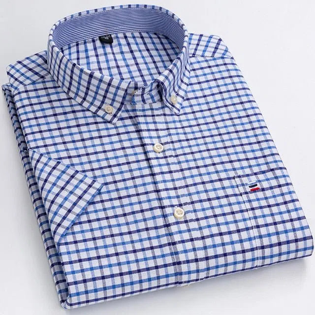 Men's Cotton Oxford Shirt Short Sleeve-Maas