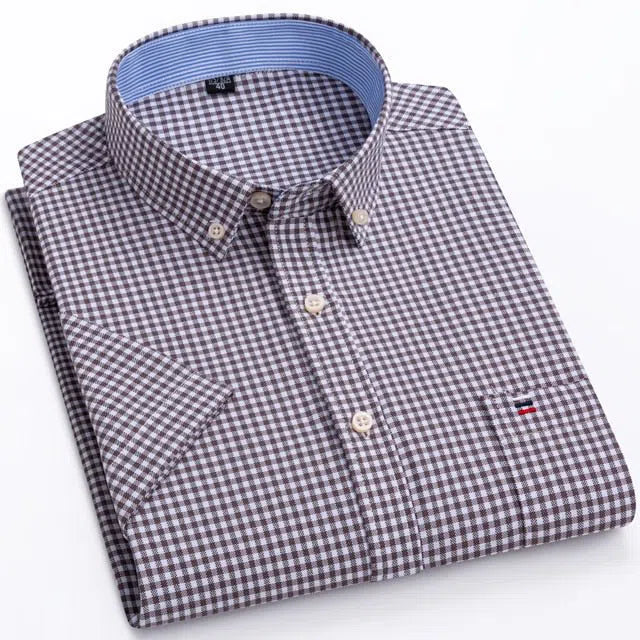 Men's Cotton Oxford Shirt Short Sleeve-Maas