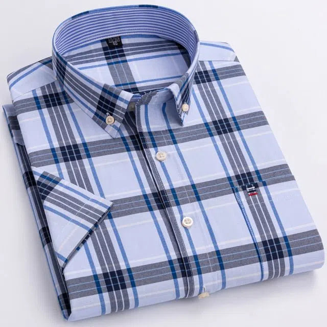 Men's Cotton Oxford Shirt Short Sleeve-Maas