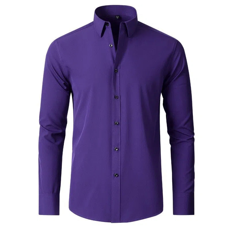 Men's Elastic Non-iron Long Sleeves Business Casual Shirt-Maas