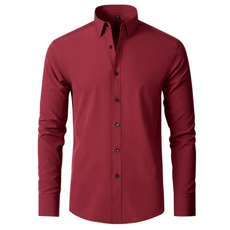 Men's Elastic Non-iron Long Sleeves Business Casual Shirt-Maas