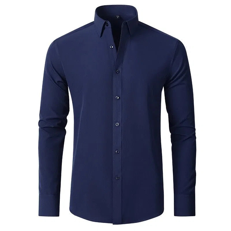 Men's Elastic Non-iron Long Sleeves Business Casual Shirt-Maas