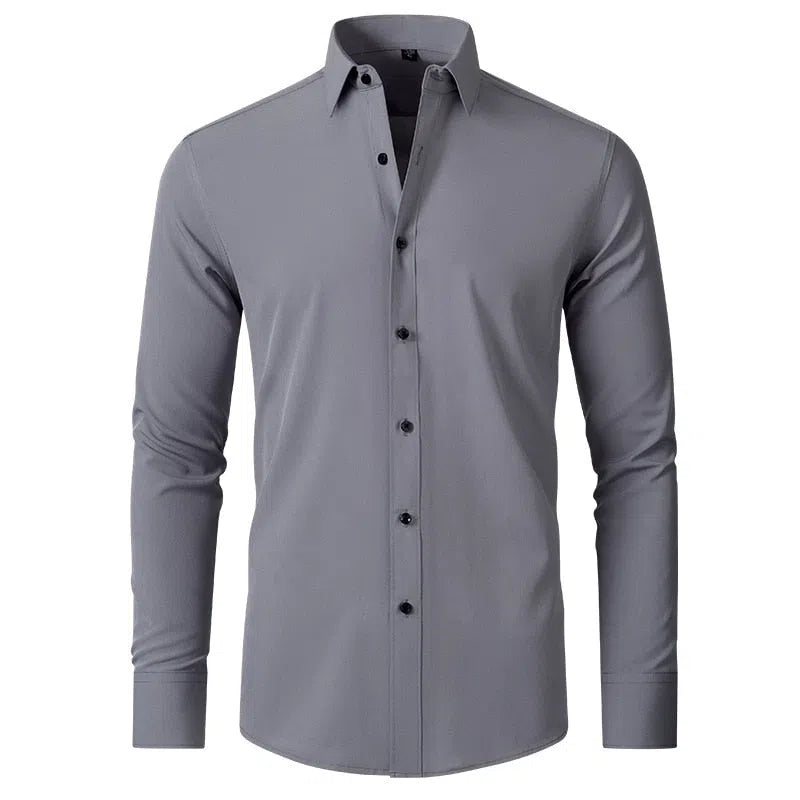 Men's Elastic Non-iron Long Sleeves Business Casual Shirt-Maas