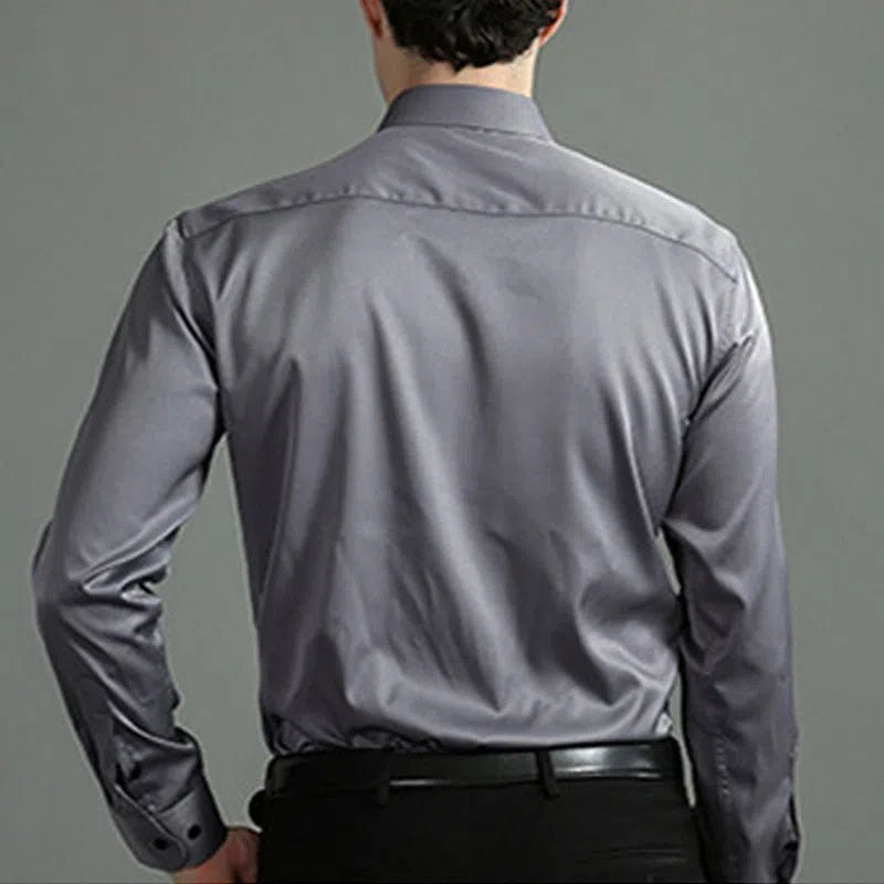 Men's Elastic Non-iron Long Sleeves Business Casual Shirt-Maas