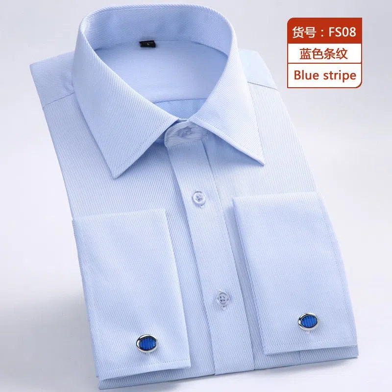 Men's French Cuff Shirt Long Sleeve Formal Business Cufflinks-Maas