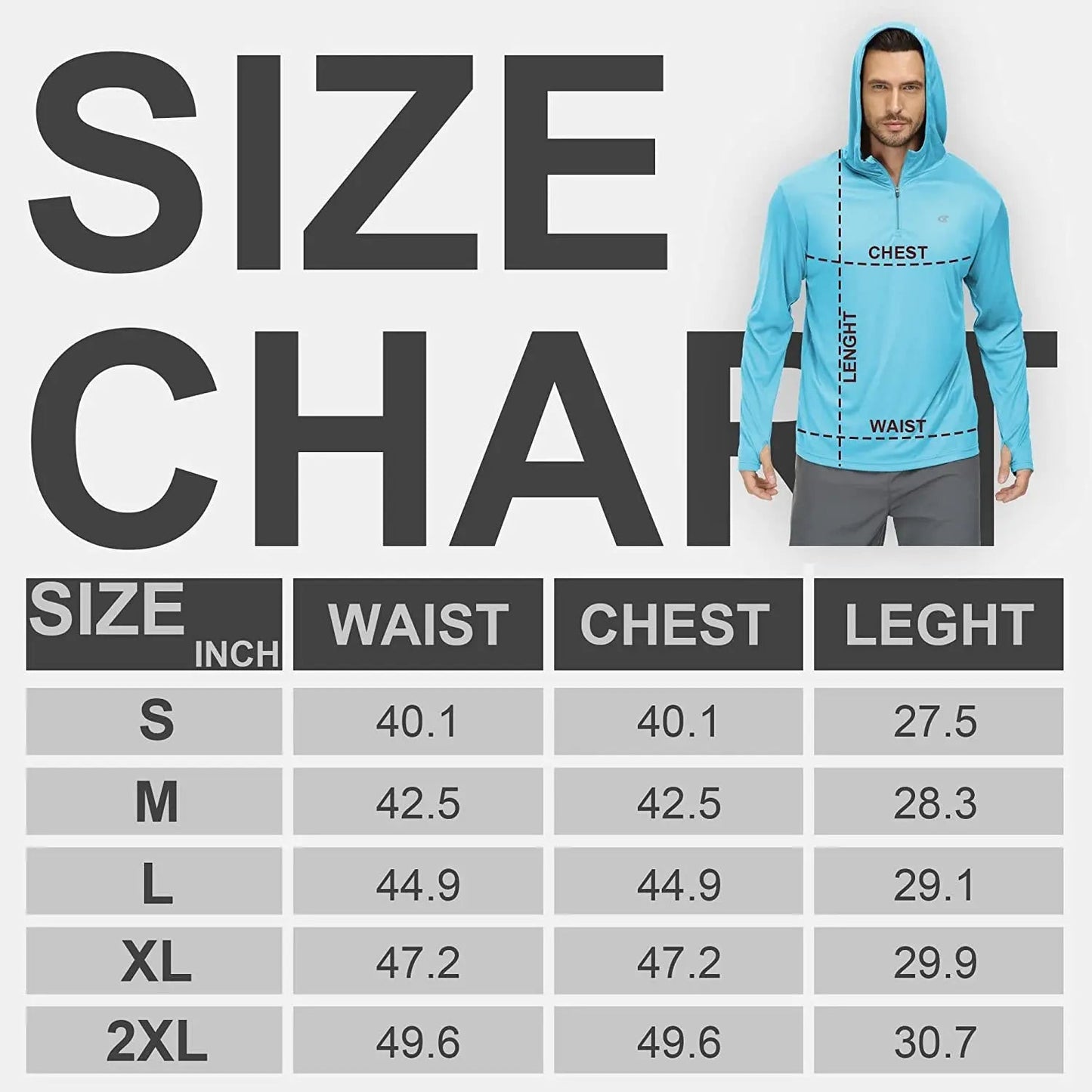 Men's Long Sleeve Hoodie Fishing Hiking Workout Cooling With Zip-Maas