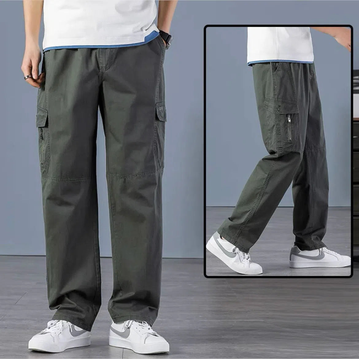 Men's Military Cargo Pants Multi Pockets Trousers-Maas