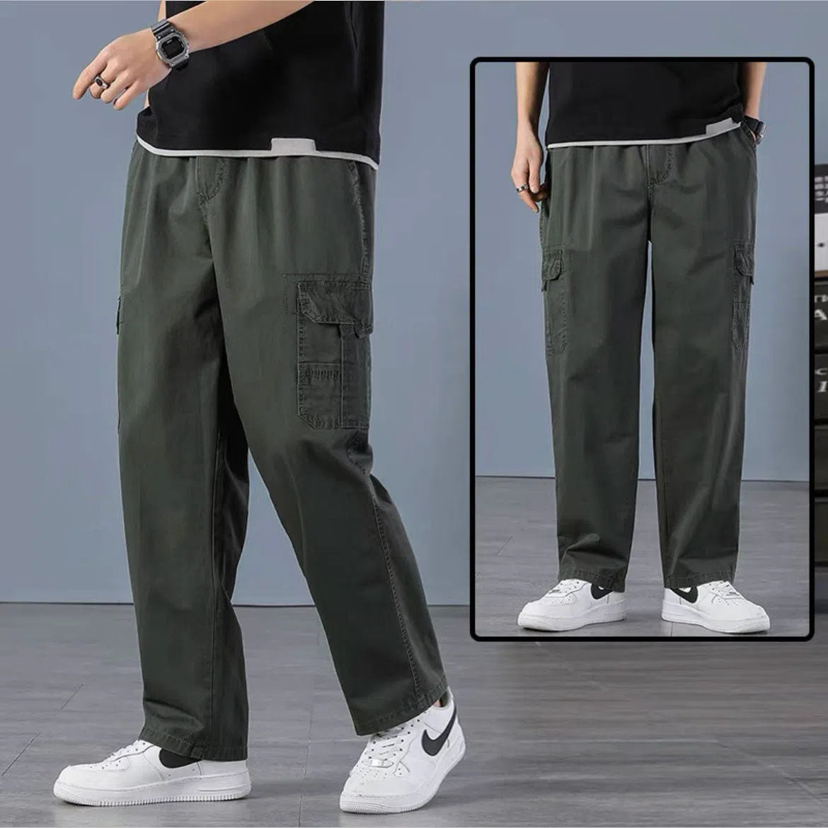 Men's Military Cargo Pants Multi Pockets Trousers-Maas