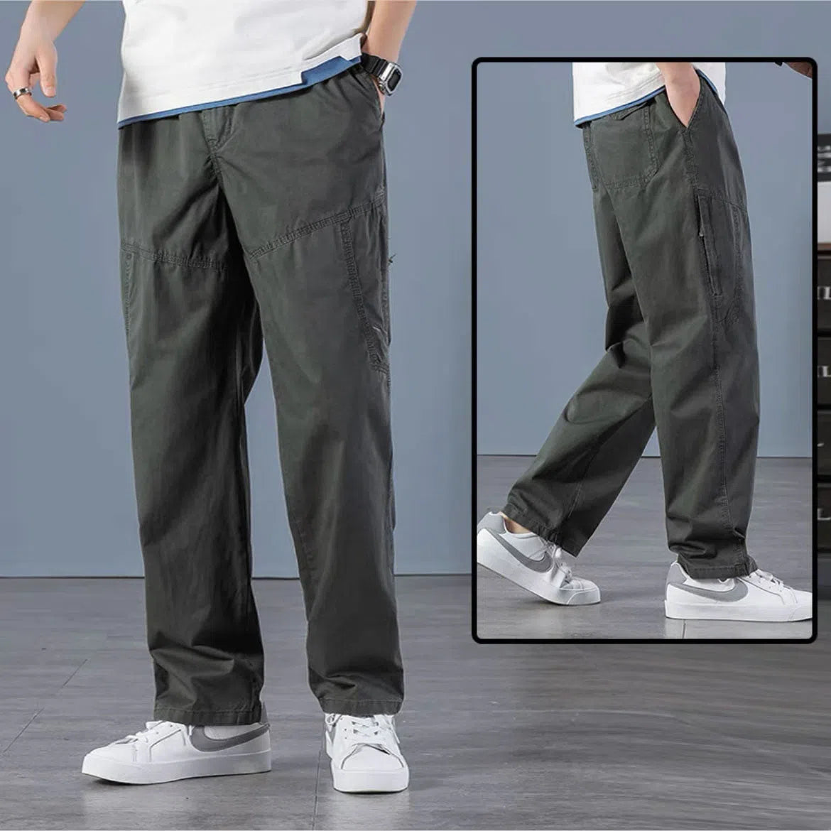 Men's Military Cargo Pants Multi Pockets Trousers-Maas