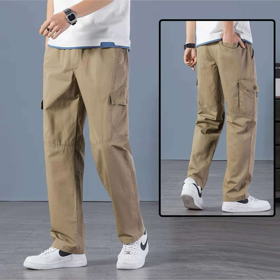 Men's Military Cargo Pants Multi Pockets Trousers-Maas