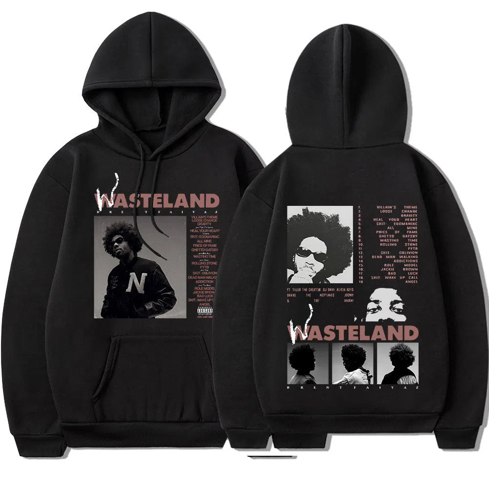 Men's Music Wasteland Sweatshirt Oversized Fleece Pullover-Maas