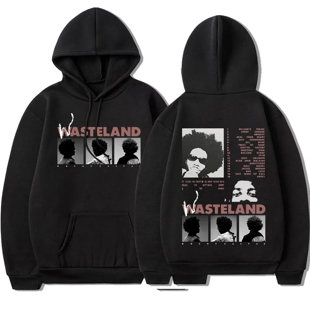 Men's Music Wasteland Sweatshirt Oversized Fleece Pullover-Maas