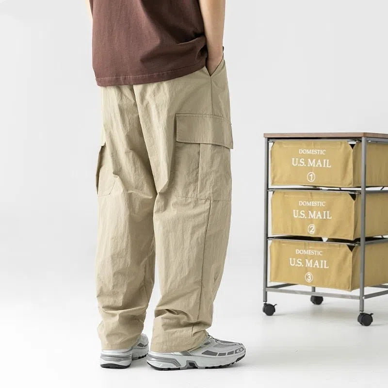 Men's New Multi-Pocket Cargo Pants Casual Straight Trousers-Maas