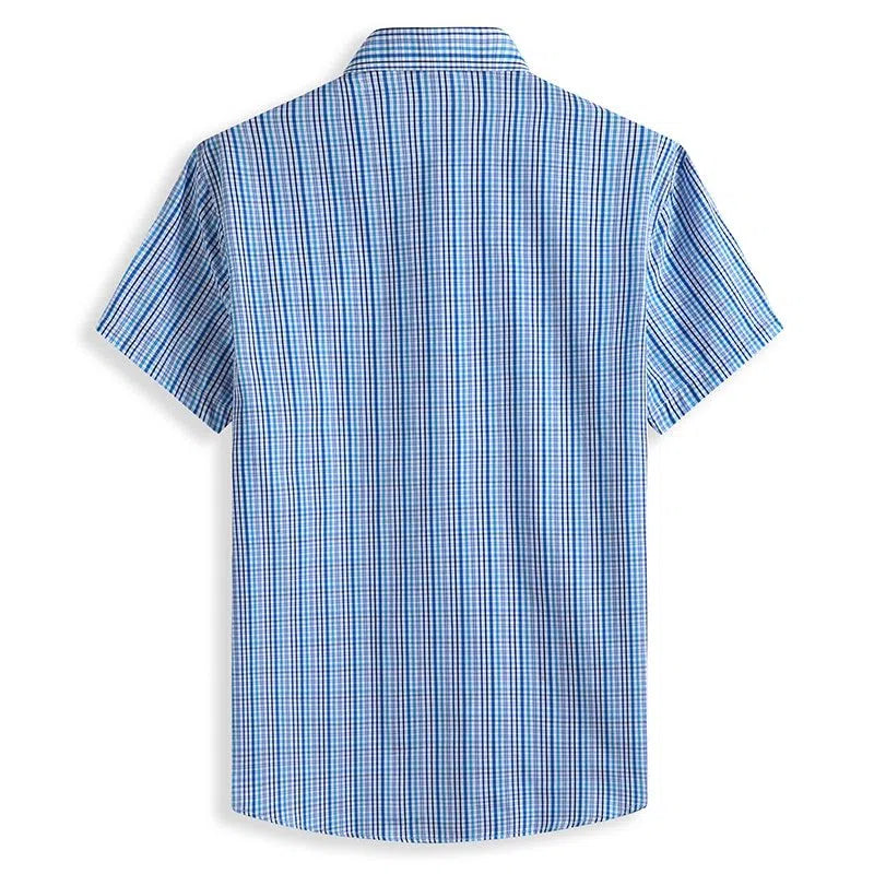 Men's Plus Size Shirts Casual Classic 100% Cotton Short Sleeves-Maas