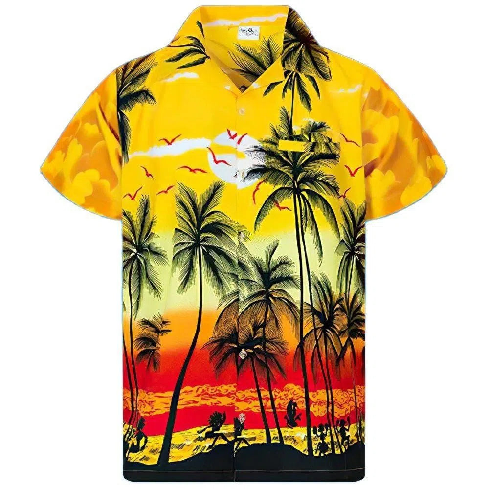 Men's Shirt Oversized Beach Hawaiian Floral-Maas