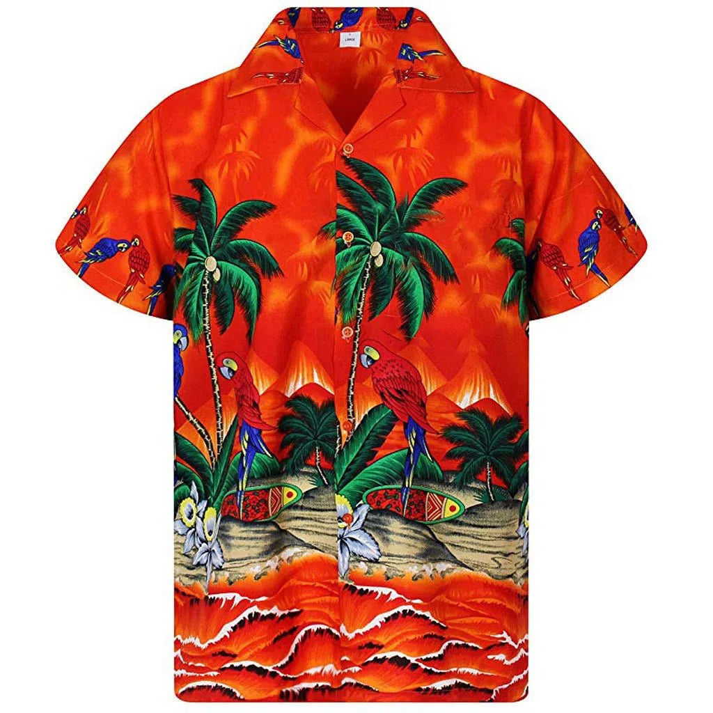 Men's Shirt Oversized Beach Hawaiian Floral-Maas