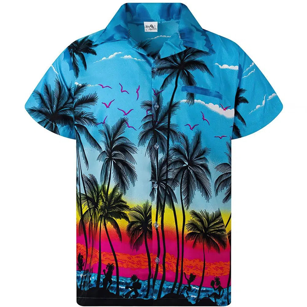 Men's Shirt Oversized Beach Hawaiian Floral-Maas