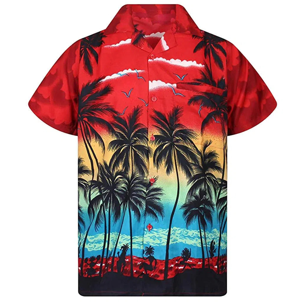 Men's Shirt Oversized Beach Hawaiian Floral-Maas