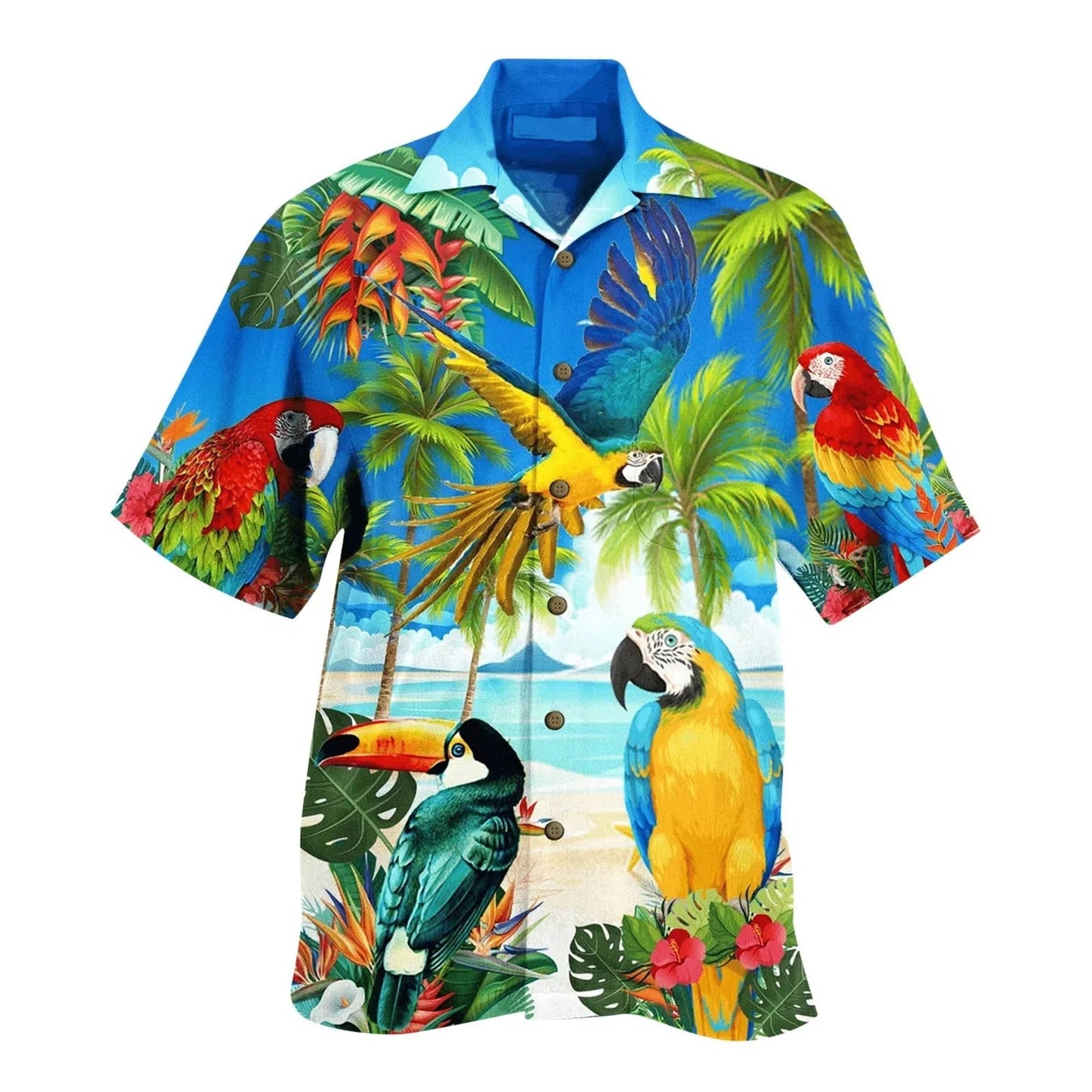 Men's Shirt Oversized Beach Hawaiian Floral-Maas