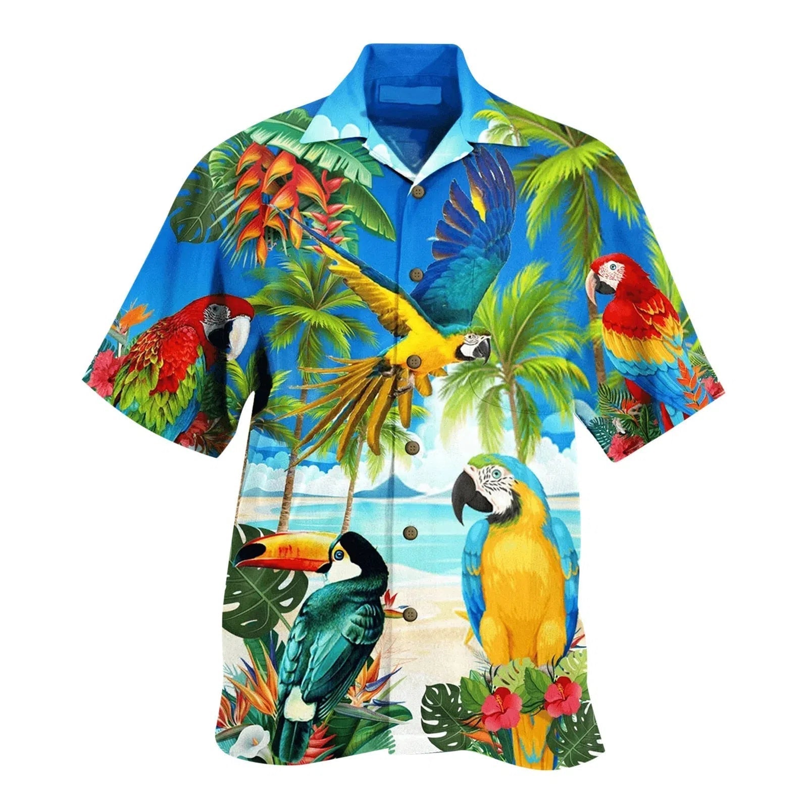 Men's Shirt Oversized Beach Hawaiian Floral-Maas