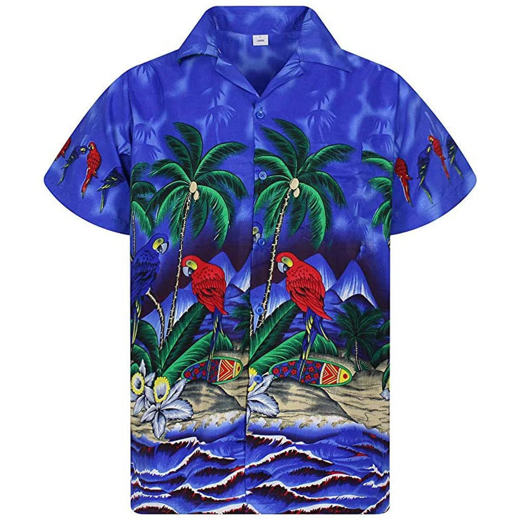 Men's Shirt Oversized Beach Hawaiian Floral-Maas