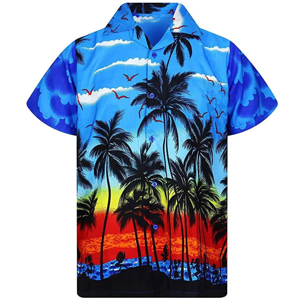 Men's Shirt Oversized Beach Hawaiian Floral-Maas