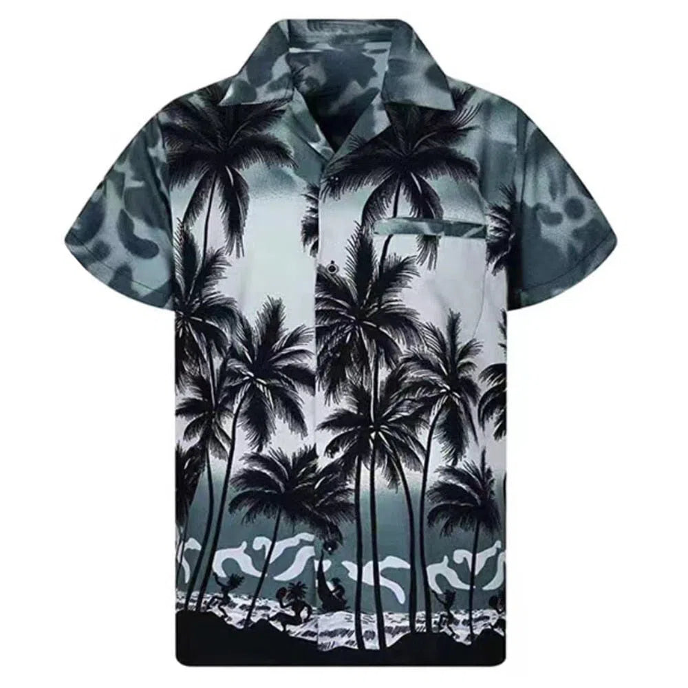 Men's Shirt Oversized Beach Hawaiian Floral-Maas