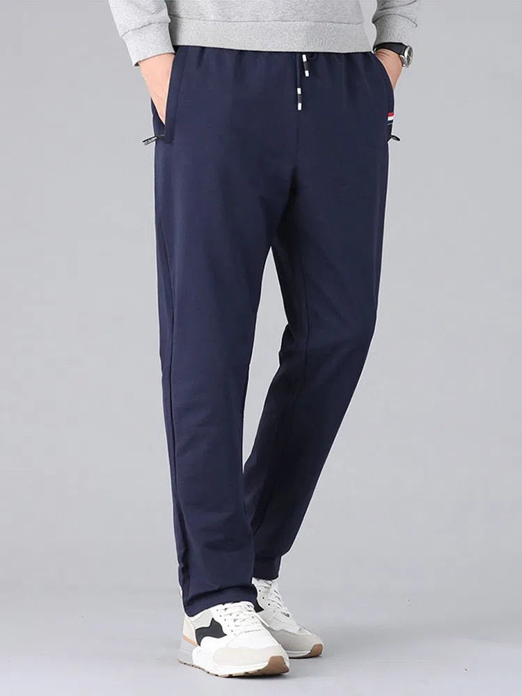 Men's Straight Cotton Sweatpants Casual Jogger Trousers-Maas