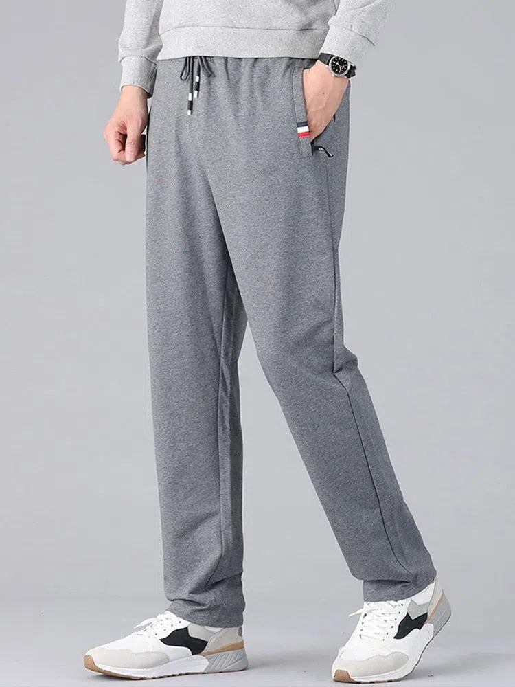 Men's Straight Cotton Sweatpants Casual Jogger Trousers-Maas