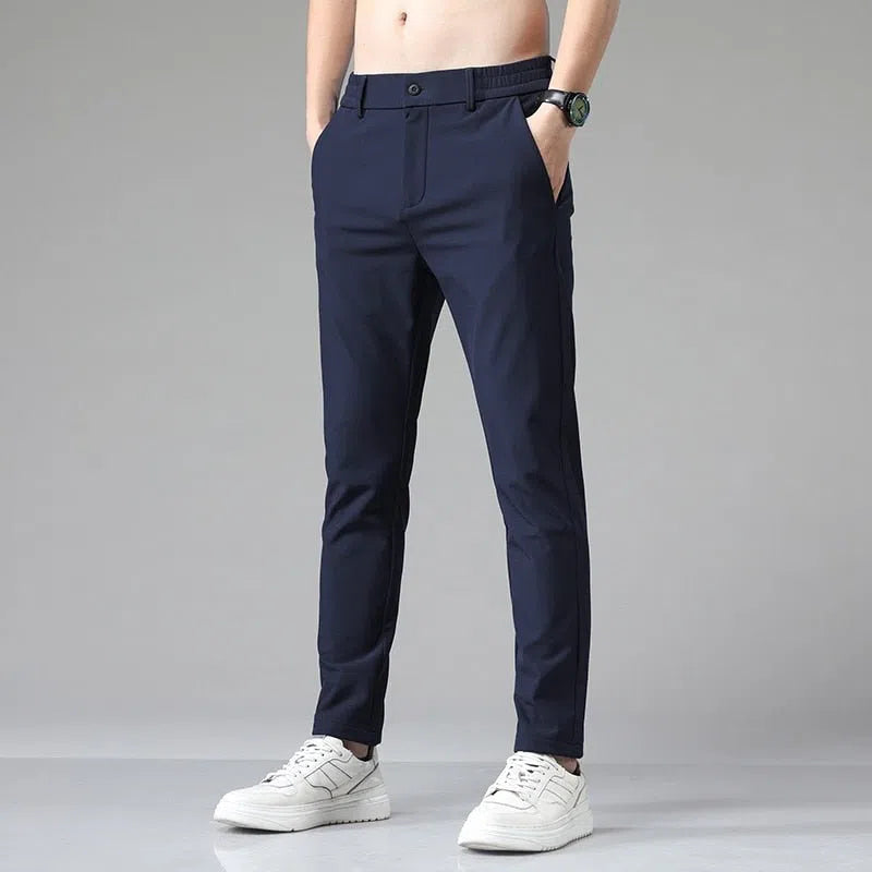 Men's Stretch Pants Elastic Waist Casual Business Straight-Maas