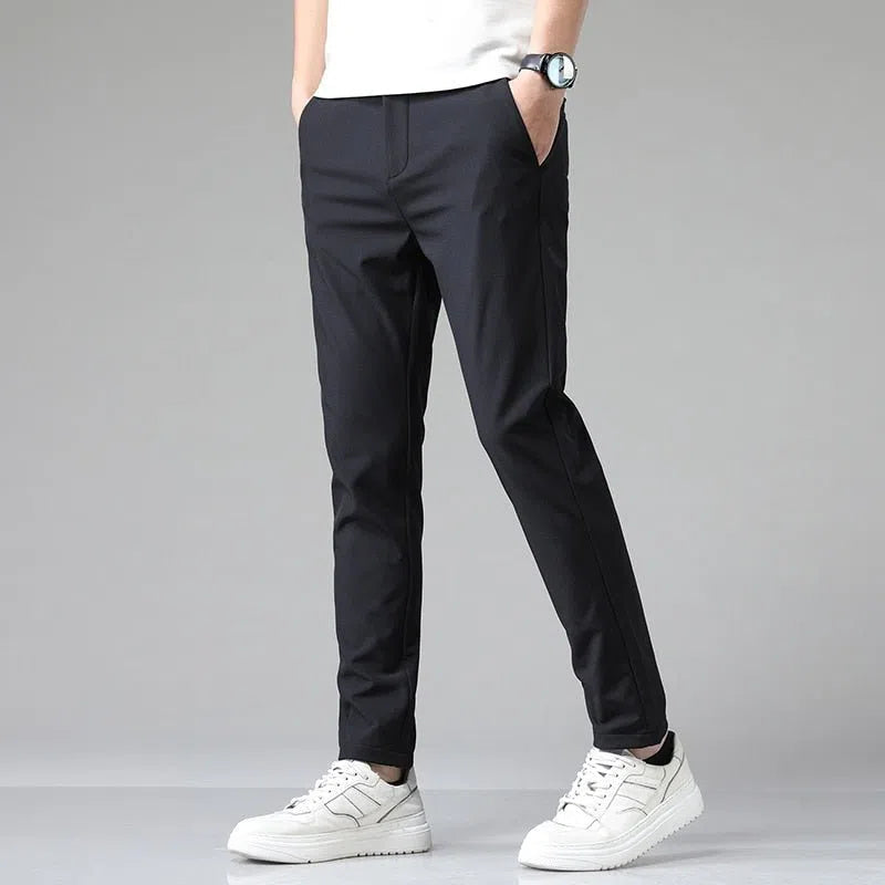 Men's Stretch Pants Elastic Waist Casual Business Straight-Maas