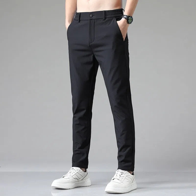 Men's Stretch Pants Elastic Waist Casual Business Straight-Maas