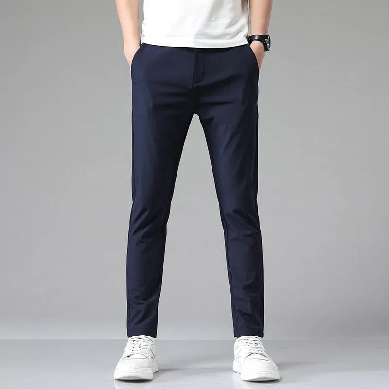 Men's Stretch Pants Elastic Waist Casual Business Straight-Maas