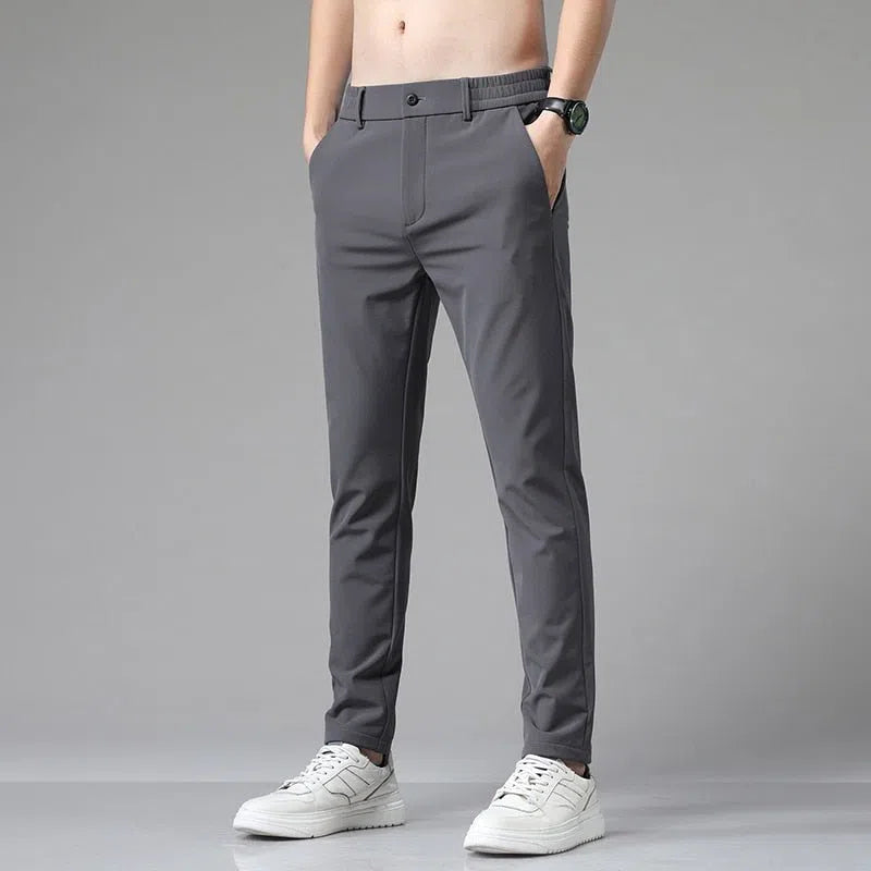 Men's Stretch Pants Elastic Waist Casual Business Straight-Maas