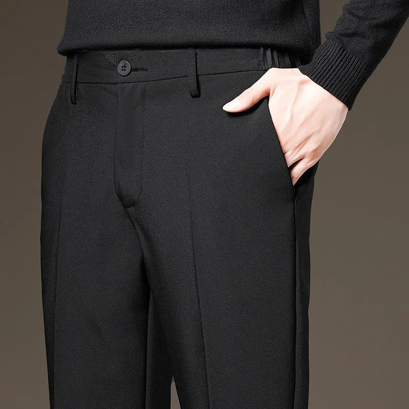 Men‘s Suit Pants Business Elastic Waist Trousers-Maas