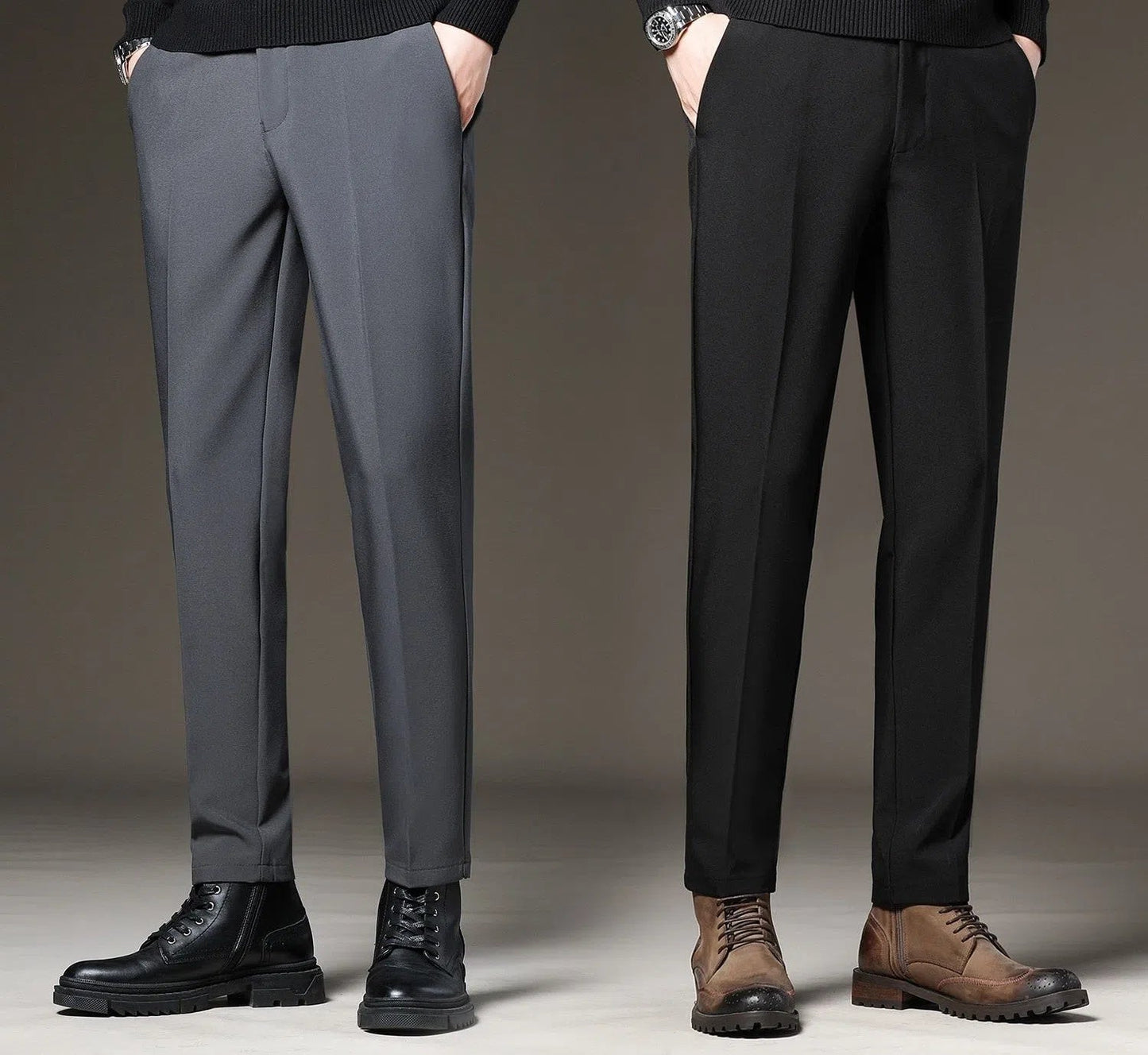 Men‘s Suit Pants Business Elastic Waist Trousers-Maas