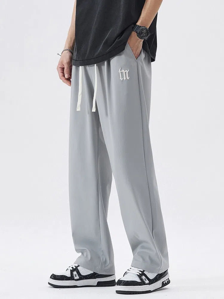 Men's Summer Sweatpants Stretch Wide Leg Casual Loose Trousers-Maas