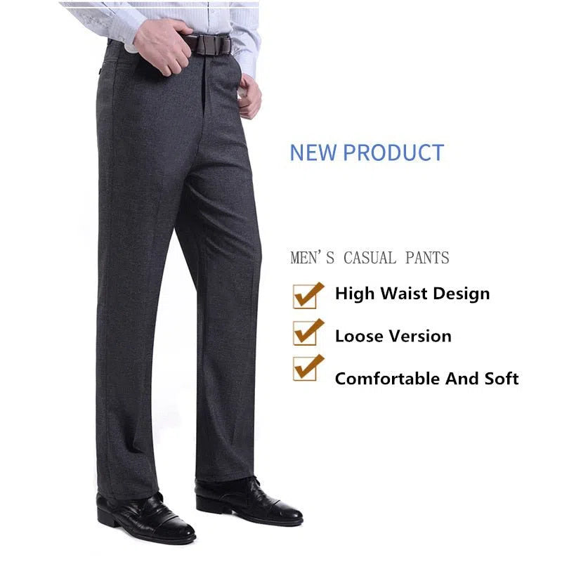 Men's Trousers Loose Pants Straight High Waist Trousers-Maas