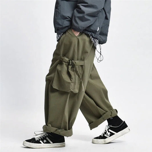 Multi Pocket Cargo Pants Mens Work Safari Style Casual Trousers-Maas