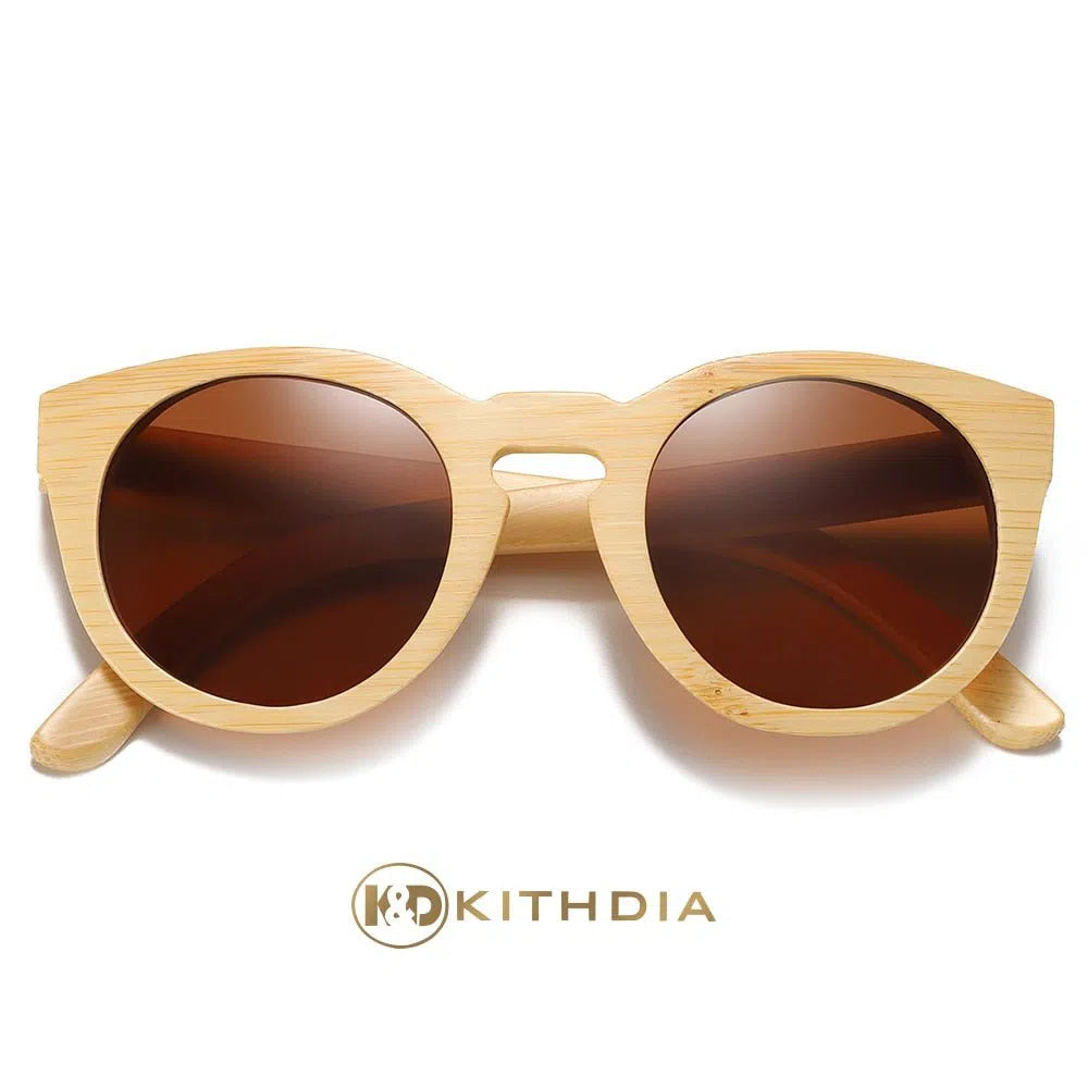 New Cat Sunglasses Polarized Women Retro Bamboo Sun Glasses Square Lady Girls Fashion Streetwear-Maas