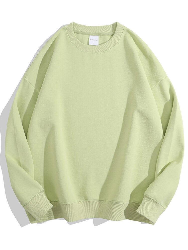 Oversize Women's O Neck Green Sweatshirt-Maas