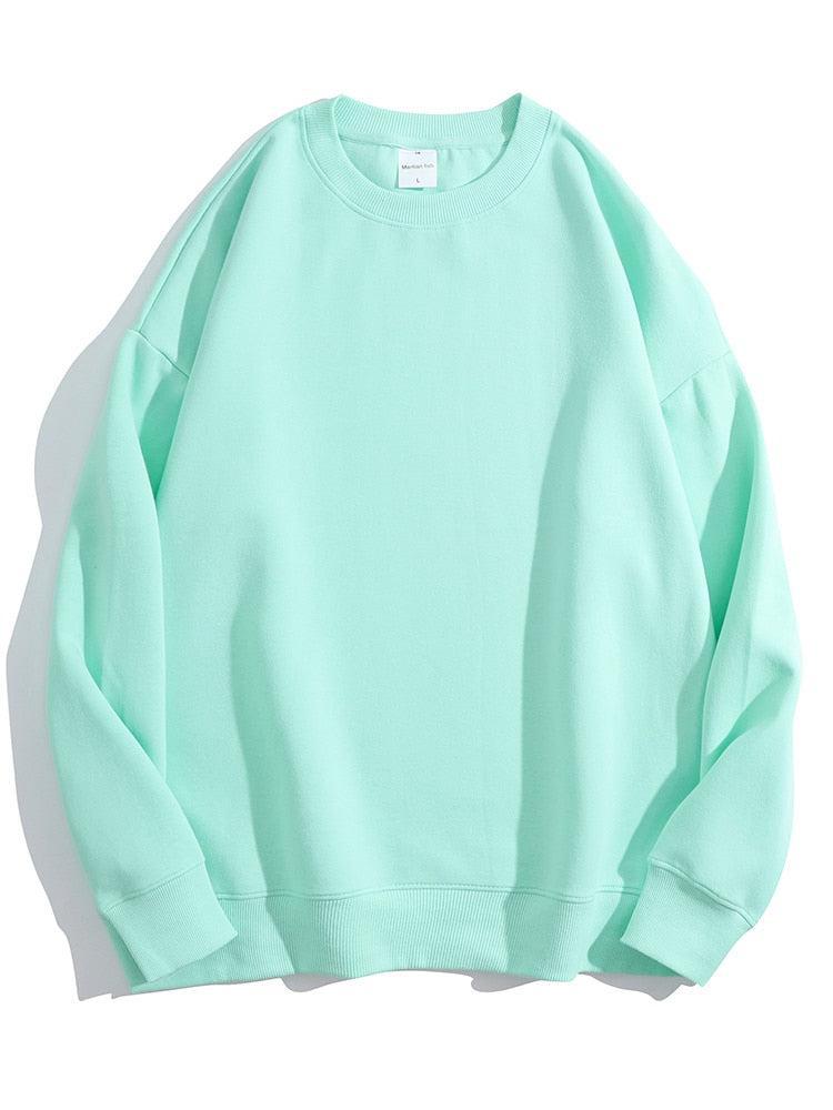 Oversize Women's O Neck Green Sweatshirt-Maas