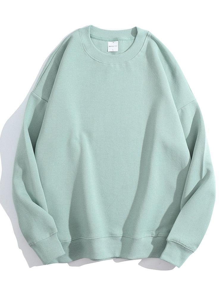 Oversize Women's O Neck Green Sweatshirt-Maas