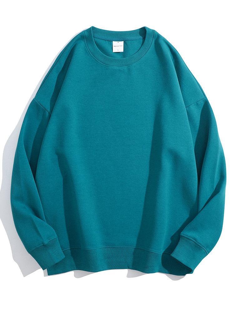 Oversize Women's O Neck Green Sweatshirt-Maas