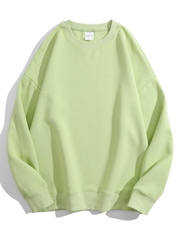 Oversize Women's O Neck Green Sweatshirt-Maas