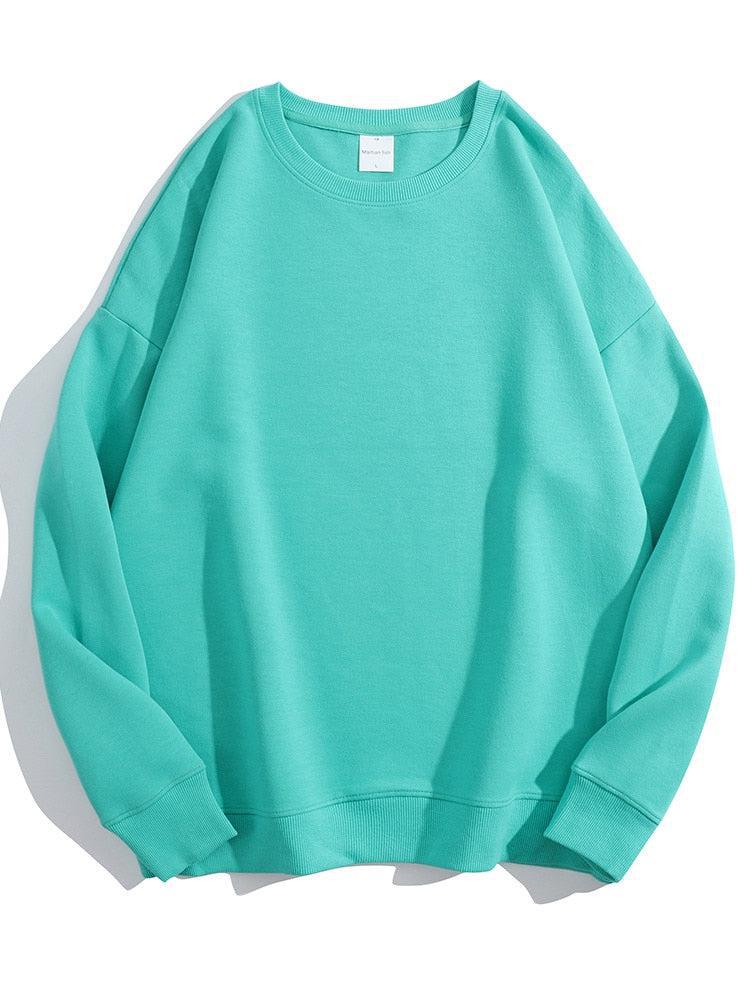 Oversize Women's O Neck Green Sweatshirt-Maas