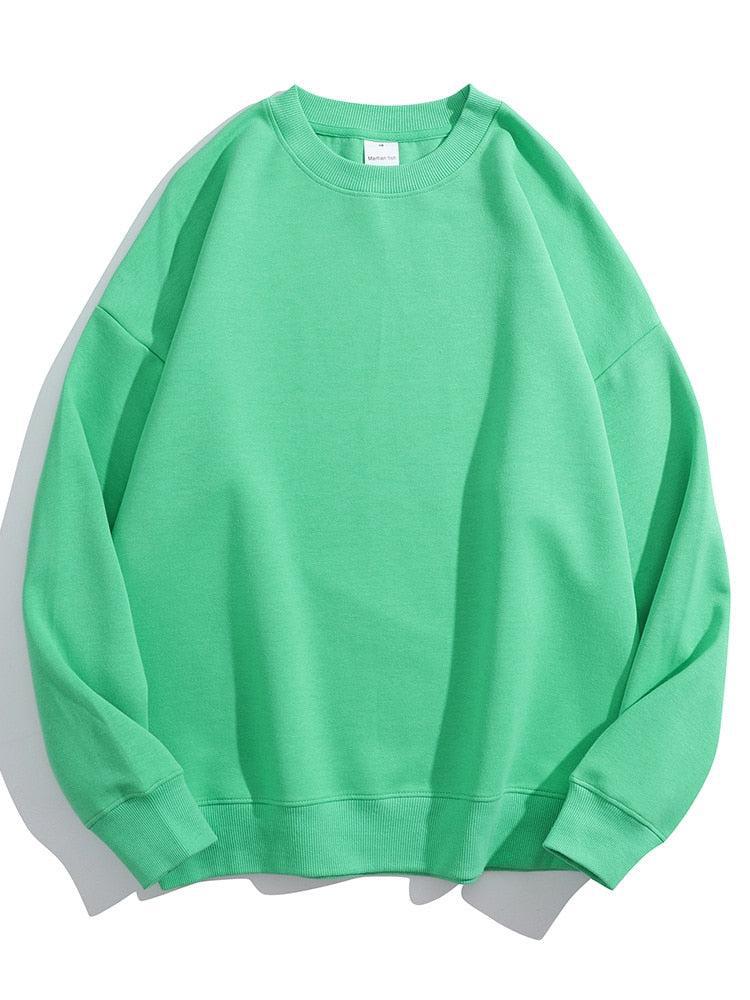 Oversize Women's O Neck Green Sweatshirt-Maas